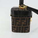 FENDI Zucca Canvas Hand Bag 2way Black Brown Auth BA13604A-5