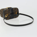 FENDI Zucca Canvas Hand Bag 2way Black Brown Auth BA13604A-9