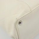 CHANEL V Stitch Hand Bag Lamb Skin White Silver CC Auth BA13606V-15