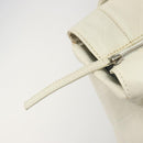 CHANEL V Stitch Hand Bag Lamb Skin White Silver CC Auth BA13606V-19