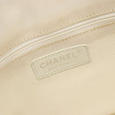 CHANEL V Stitch Hand Bag Lamb Skin White Silver CC Auth BA13606V-20