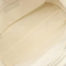 CHANEL V Stitch Hand Bag Lamb Skin White Silver CC Auth BA13606V-9