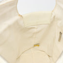 CHANEL V Stitch Hand Bag Lamb Skin White Silver CC Auth BA13606V-22