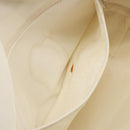 CHANEL V Stitch Hand Bag Lamb Skin White Silver CC Auth BA13606V-10