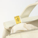 CHANEL V Stitch Hand Bag Lamb Skin White Silver CC Auth BA13606V-11