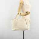 CHANEL V Stitch Hand Bag Lamb Skin White Silver CC Auth BA13606V-24