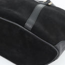 GUCCI Bamboo Hand Bag Suede Black Silver 002 1084 200047 Auth BA13607V-9