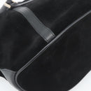 GUCCI Bamboo Hand Bag Suede Black Silver 002 1084 200047 Auth BA13607V-14