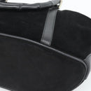 GUCCI Bamboo Hand Bag Suede Black Silver 002 1084 200047 Auth BA13607V-15