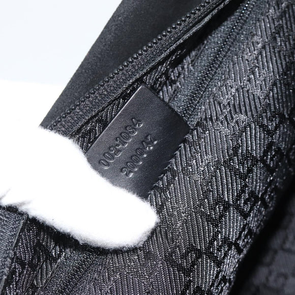 GUCCI Bamboo Hand Bag Suede Black Silver 002 1084 200047 Auth BA13607V