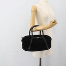 GUCCI Bamboe Handtas Suède Zwart Zilver 002 1084 200047 Auth BA13607V-22