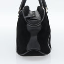 GUCCI Bamboe Handtas Suède Zwart Zilver 002 1084 200047 Auth BA13607V-3