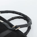 GUCCI Bamboo Hand Bag Suede Black Silver 002 1084 200047 Auth BA13607V-8