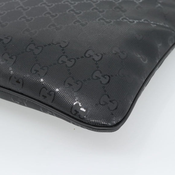 GUCCI GG Implementation Shoulder Bag PVC Black Silver Auth BA13608
