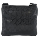 GUCCI GG Implementation Shoulder Bag PVC Black Silver Auth BA13608-3