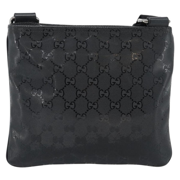 GUCCI GG Implementation Shoulder Bag PVC Black Silver Auth BA13608