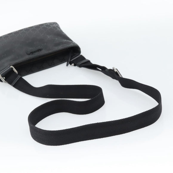GUCCI GG Implementation Shoulder Bag PVC Black Silver Auth BA13608
