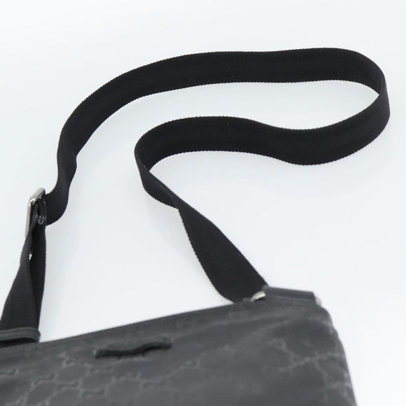 GUCCI GG Implementation Shoulder Bag PVC Black Silver Auth BA13608