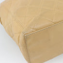 CHANEL Matelasse Hand Bag Lamb Skin Beige CC Auth BA13609V-13