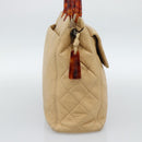 CHANEL Matelasse Hand Bag Lamb Skin Beige CC Auth BA13609V-4