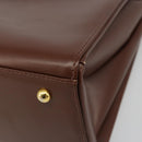 VERSACE Hand Bag Leather Brown Gold Auth BA13612A-9