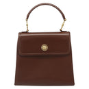 VERSACE Hand Bag Leather Brown Gold Auth BA13612A-13