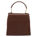 VERSACE Hand Bag Leather Brown Gold Auth BA13612A-2