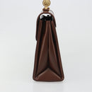VERSACE Hand Bag Leather Brown Gold Auth BA13612A-3