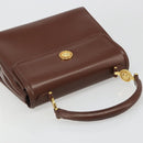 VERSACE Hand Bag Leather Brown Gold Auth BA13612A-6
