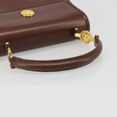 VERSACE Hand Bag Leather Brown Gold Auth BA13612A-7