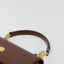VERSACE Hand Bag Leather Brown Gold Auth BA13612A-8