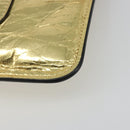 CHANEL Clutch Bag Leather Gold Tone Silver CC Auth BA13613SAM-10