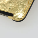 CHANEL Clutch Bag Leather Gold Tone Silver CC Auth BA13613SAM-11