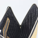CHANEL Clutch Bag Leather Gold Tone Silver CC Auth BA13613SAM-17