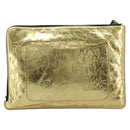 CHANEL Clutch Bag Leather Gold Tone Silver CC Auth BA13613SAM-3