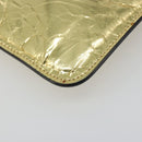 CHANEL Clutch Bag Leather Gold Tone Silver CC Auth BA13613SAM-9