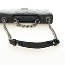 CHANEL Matelasse Chain Hand Bag Calf Skin 2way Black Silver CC Auth BA13614SAM-8
