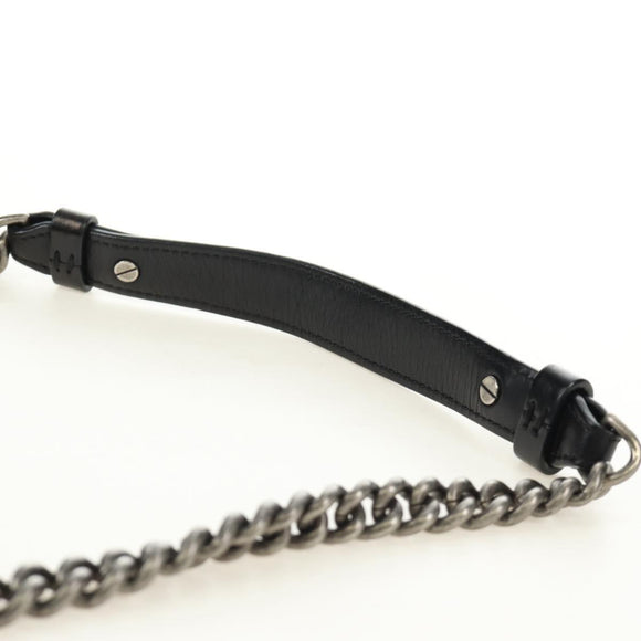 CHANEL Matelasse Chain Hand Bag Calf Skin 2way Black Silver CC Auth BA13614SAM