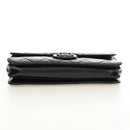 CHANEL Matelasse Chain Hand Bag Calf Skin 2way Black Silver CC Auth BA13614SAM-5