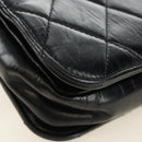 CHANEL Matelasse Chain Hand Bag Calf Skin 2way Black Silver CC Auth BA13614SAM-21