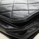 CHANEL Matelasse Chain Hand Bag Calf Skin 2way Black Silver CC Auth BA13614SAM-22