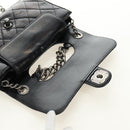 CHANEL Matelasse Chain Hand Bag Calf Skin 2way Black Silver CC Auth BA13614SAM-24