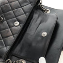 CHANEL Matelasse Chain Hand Bag Calf Skin 2way Black Silver CC Auth BA13614SAM-26