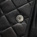 CHANEL Matelasse Chain Hand Bag Calf Skin 2way Black Silver CC Auth BA13614SAM-27