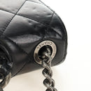 CHANEL Matelasse Chain Hand Bag Calf Skin 2way Black Silver CC Auth BA13614SAM-14