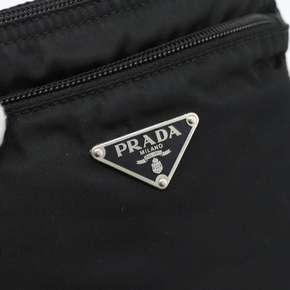PRADA Shoulder Bag Nylon Black Silver Auth BA13615A