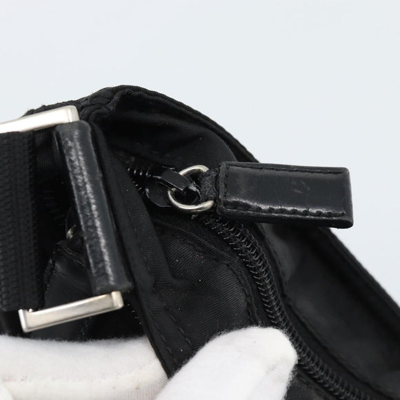 PRADA Shoulder Bag Nylon Black Silver Auth BA13615A