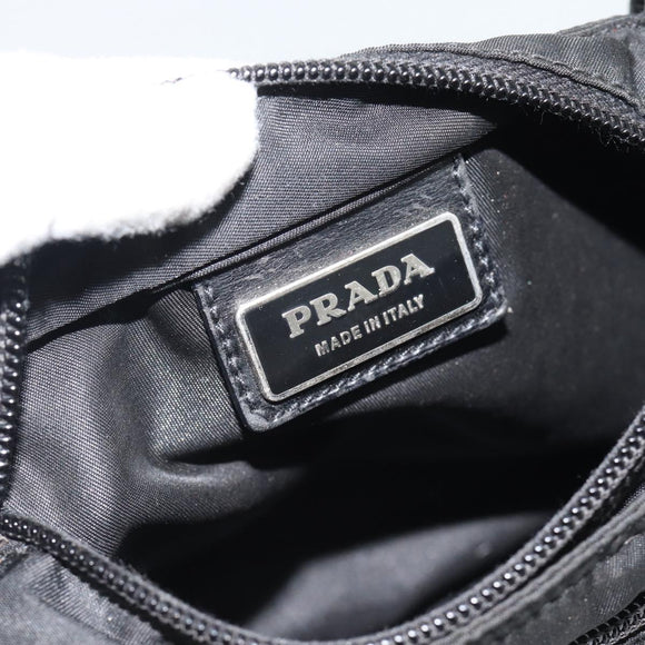 PRADA Shoulder Bag Nylon Black Silver Auth BA13615A