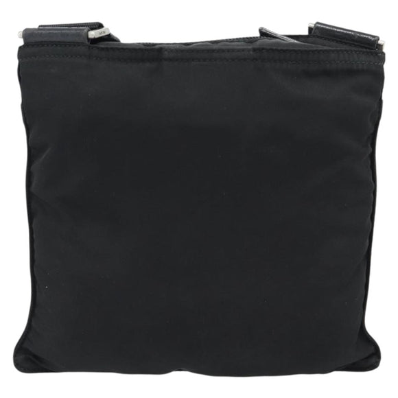 PRADA Shoulder Bag Nylon Black Silver Auth BA13615A