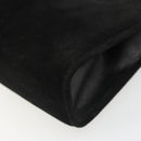 Salvatore Ferragamo Gancini Chain Shoulder Bag Suede Black Gold Auth BA13616V-15